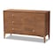Baxton Studio Landis Mid-Century Ash Walnut Finished Wood 6-Drawer Dresser 193-11303-ZORO - alternate 8